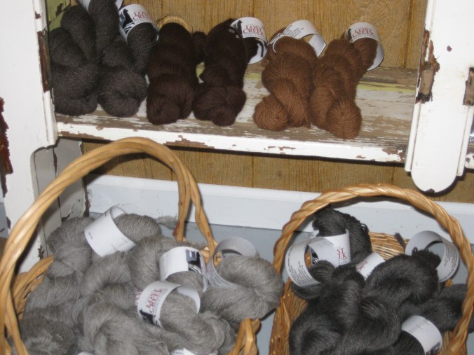 Some of the yarn for sale made out of alpaca fiber