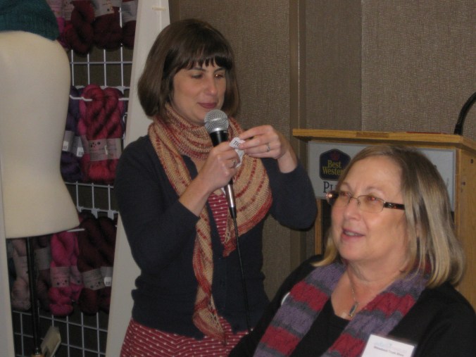 Lisa, who launched Indie Untangled and organized this event, calling off the names of the raffle winners